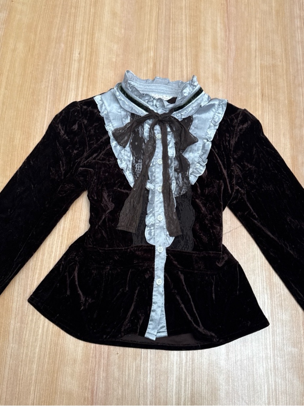 Brown victorian choco top ribbon lace